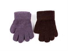 CeLaVi mittens knit moonscape/brown wool/nylon (2-pack)